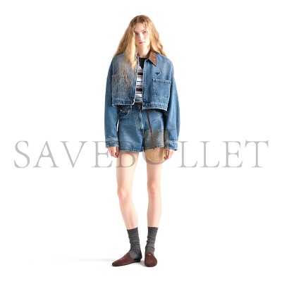 PRADA CROPPED DENIM JACKET GFB327 PRADA CROPPED DENIM JACKET GFB327